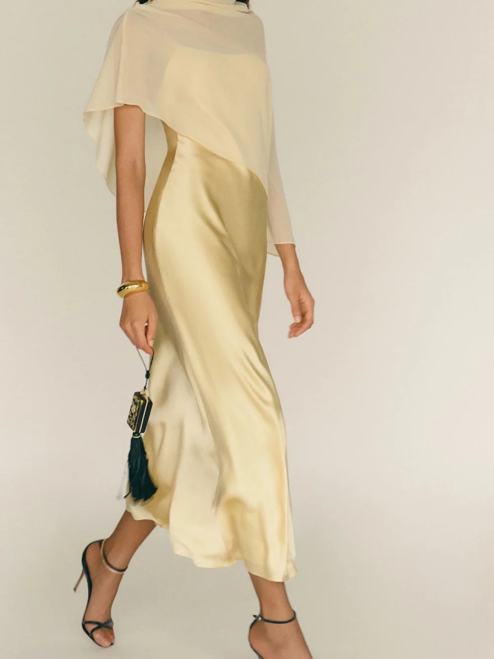 Reformation Lilibeth Silk Maxi Dress in Pale Yellow - Picture 2 of 4